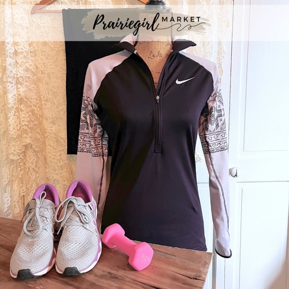 Nike Tops Nike Pro Dri Fit Quarter Zip Mock Turtleneck Athletic